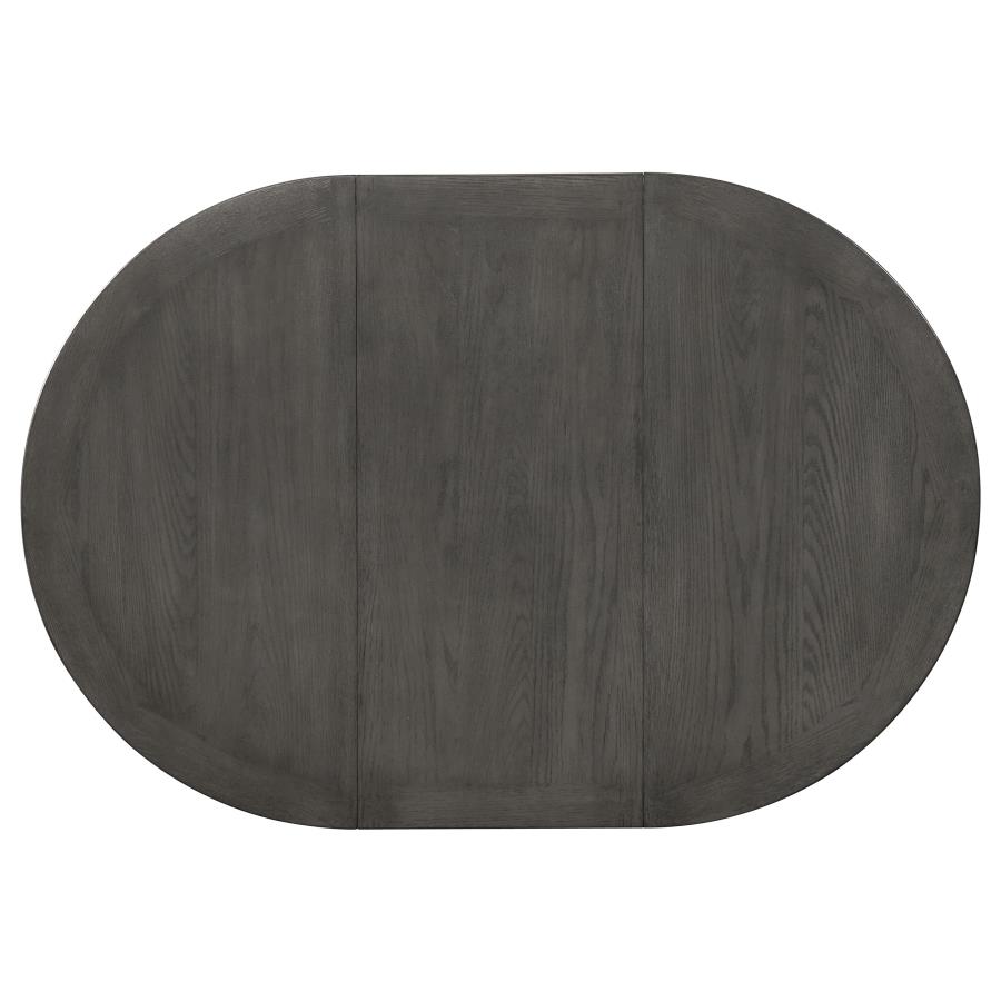 Lavon Oval 60-inch Wood Extension Leaf Dining Table Medium Grey