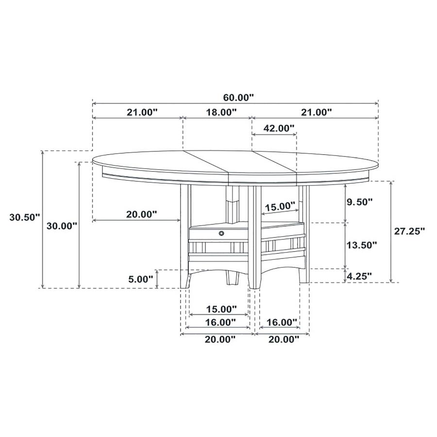 Lavon Oval 60-inch Wood Extension Leaf Dining Table Medium Grey