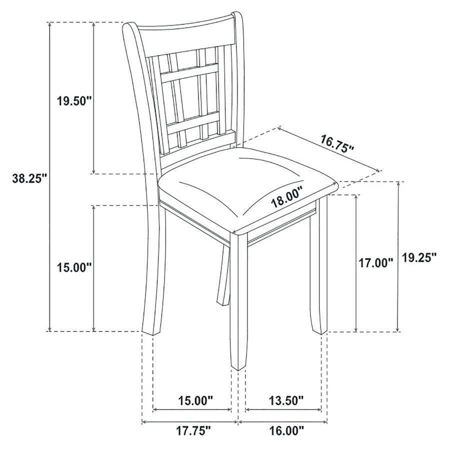Lavon Wood Dining Side Chair Black and  Medium Grey (Set of 2)