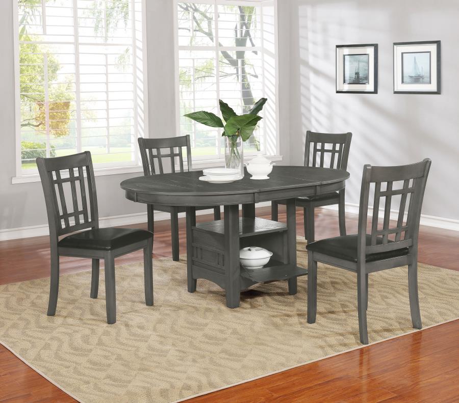 Lavon Wood Dining Side Chair Black and  Medium Grey (Set of 2)