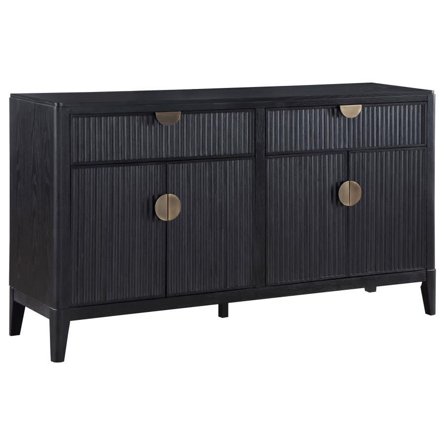 Brookmead 4-door Sideboard Buffet Storage Cabinet Black (image for) Brookmead 4-door Sideboard Buffet Storage Cabinet Black