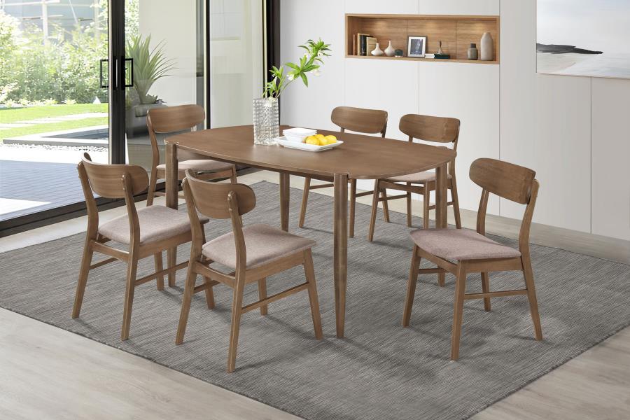 Modal Additional Images for Dortch Dining Side Chair Walnut and Brown (Set of 2)