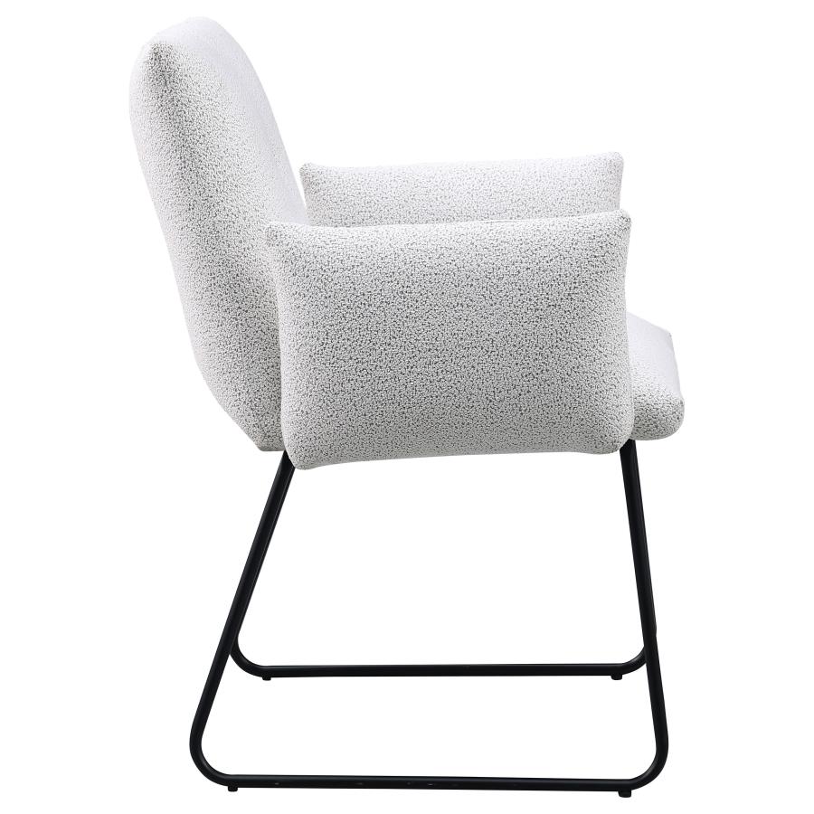 Ackland Upholstered Dining Arm Chair Light Grey (Set of 2)