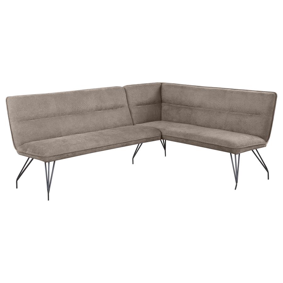 Dodson Fabric Upholstered L-Shaped Nook Dining Bench Taupe (image for) Dodson Fabric Upholstered L-Shaped Nook Dining Bench Taupe