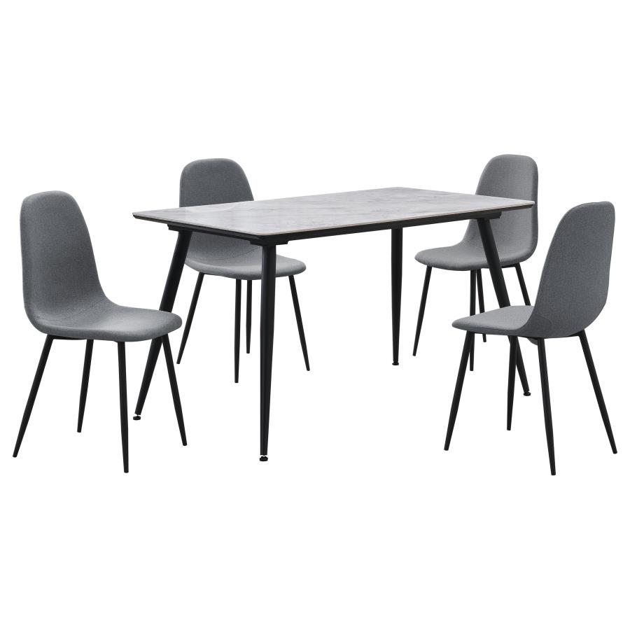 Dennison 5-piece Rectangular Dining Table Set Grey 