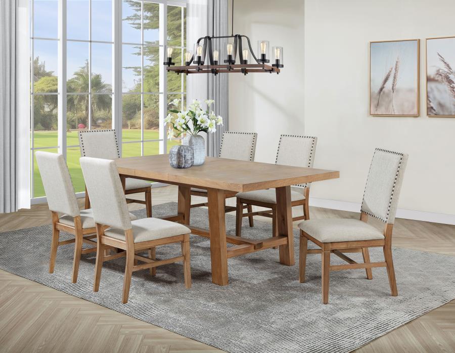 (image for) Middleton 7-piece Extension Leaf Dining Set Brown and Beige