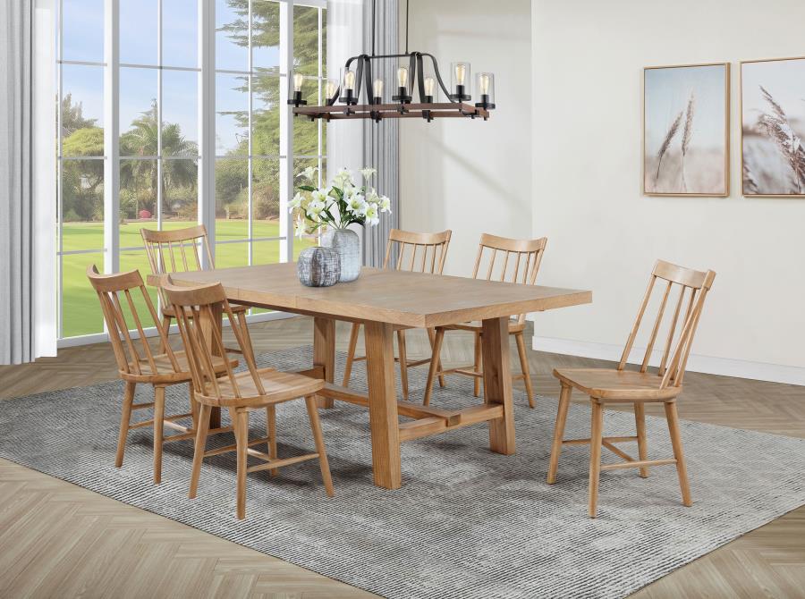 (image for) Middleton 7-piece Extension Leaf Dining Set Natural Brown