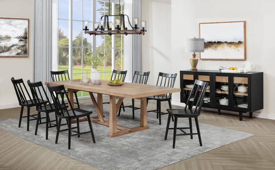 (image for) Middleton 10-piece Extension Leaf Dining Set Natural Brown and Black