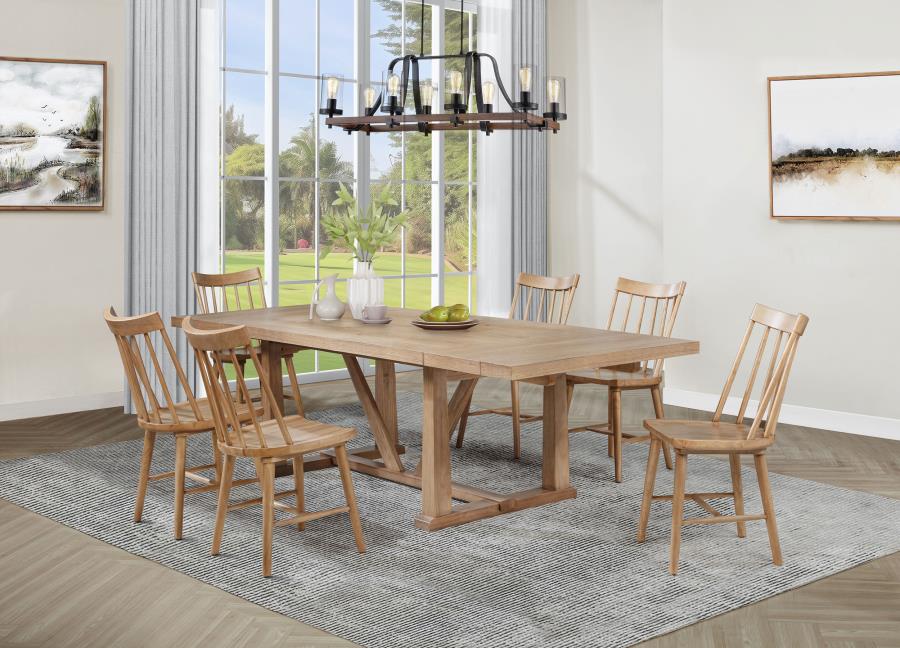 (image for) Middleton 7-piece Extension Leaf Dining Set Natural Brown