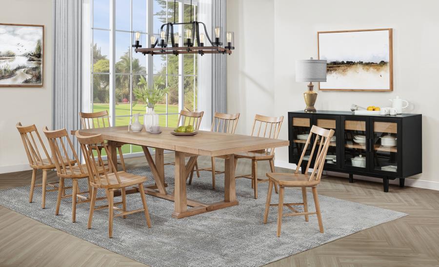 Modal Additional Images for Middleton 106-inch Extension Leaf Dining Table Natural Brown
