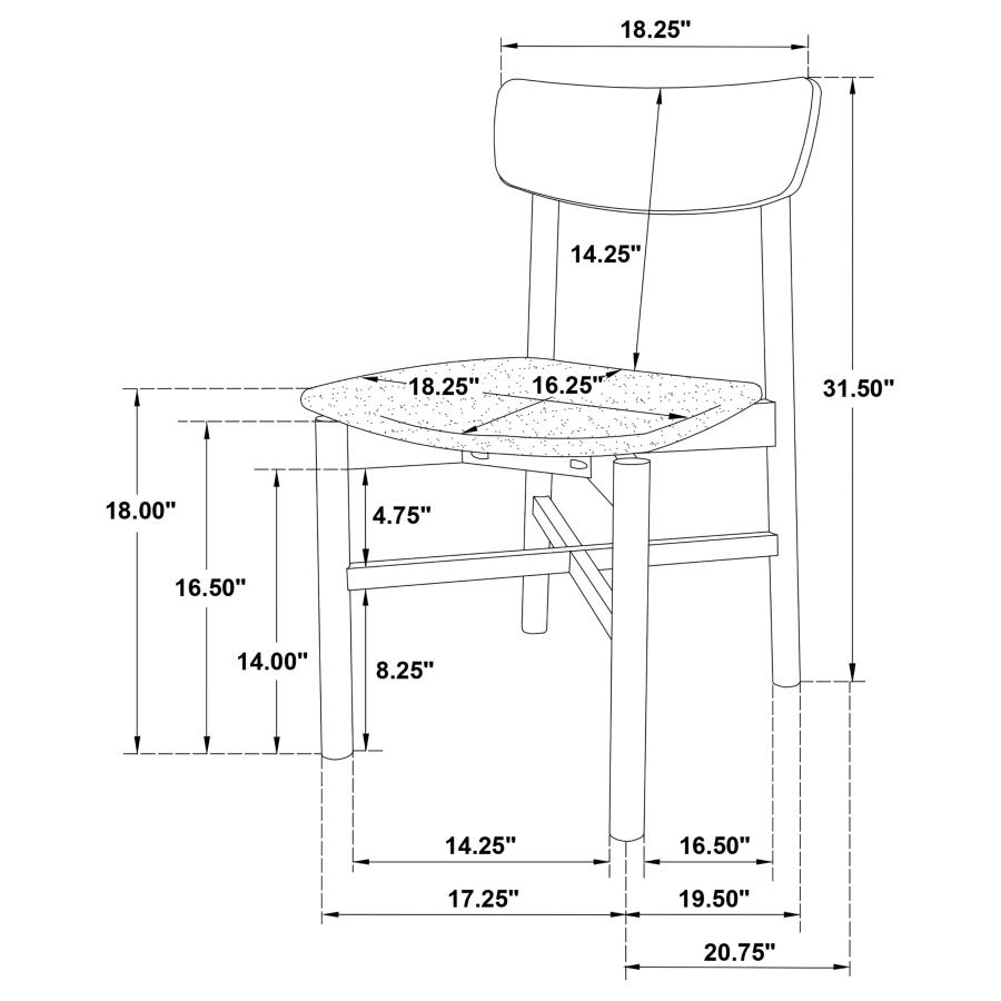 Modal Additional Images for Parkridge 5-piece 59-inch Wood Dining Set Natural Walnut