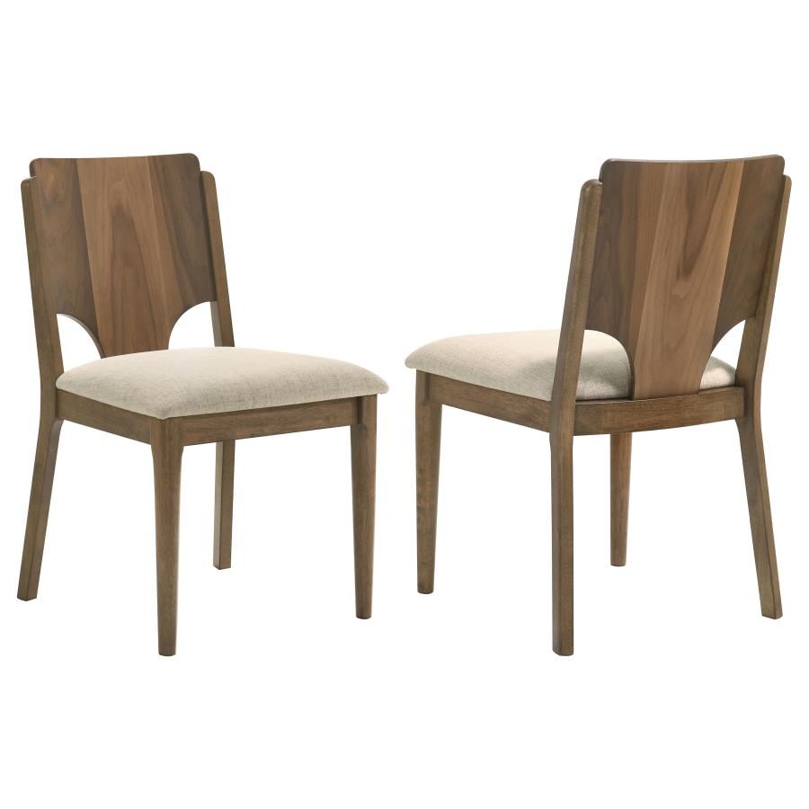 (image for) Crestmore Dining Chair Upholstered Seat Walnut (Set of 2)