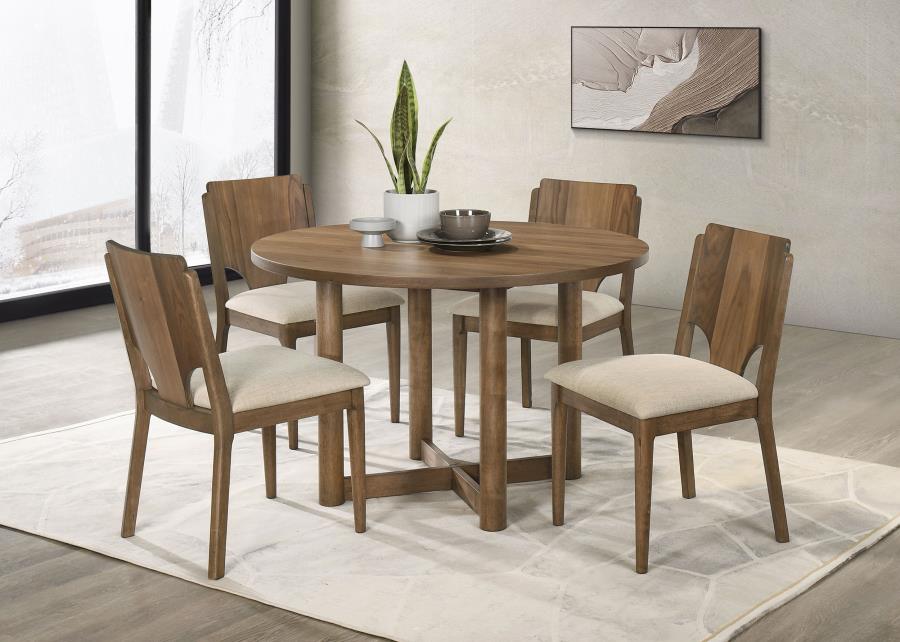 Modal Additional Images for Crestmore Dining Chair Upholstered Seat Walnut (Set of 2)