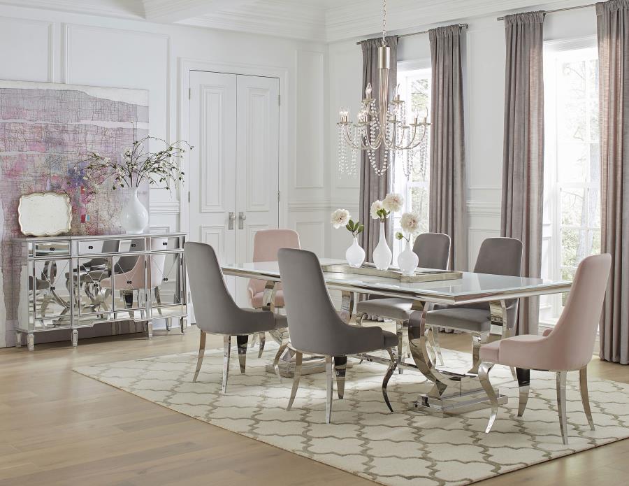 Modal Additional Images for Antoine Rectangular 95-inch Glass Top Dining Table White