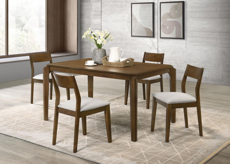 Almonte 5-piece 59-inch Rectangular Dining Set Dark Brown (image for) Almonte 5-piece 59-inch Rectangular Dining Set Dark Brown