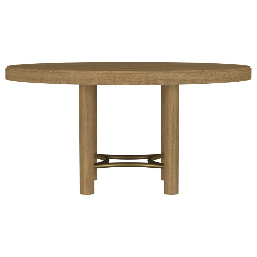 Arini 7-piece Round Dining Table Set Sand Wash and Black