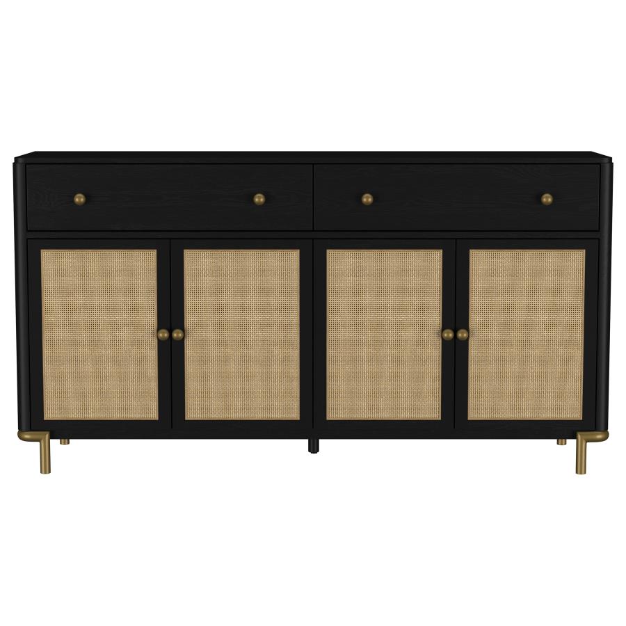 Arini 2-drawer Cane Door Dining Sideboard Server Black