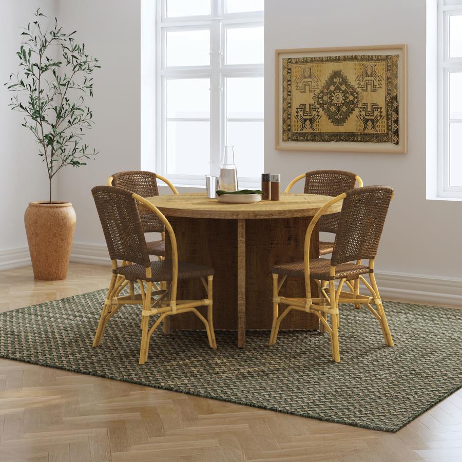 Modal Additional Images for Lexley Woven Rattan Dining Side Chair Brown (Set of 2)