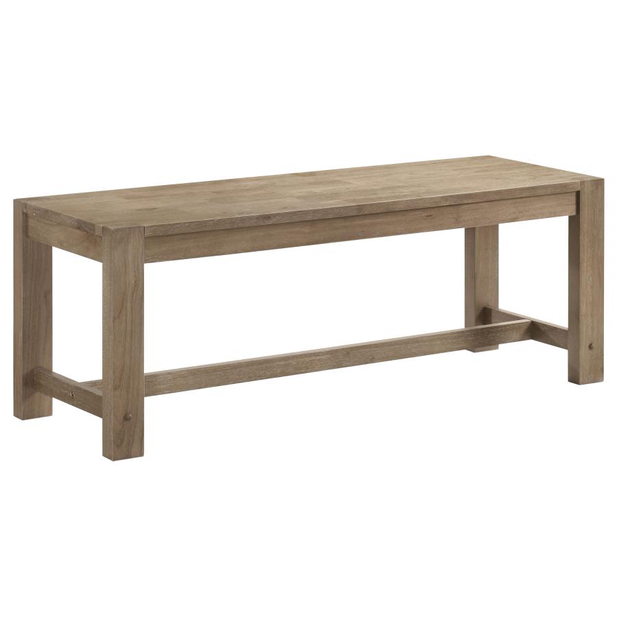Scottsdale Wood Trestle Base Dining Bench Washed Brown (image for) Scottsdale Wood Trestle Base Dining Bench Washed Brown