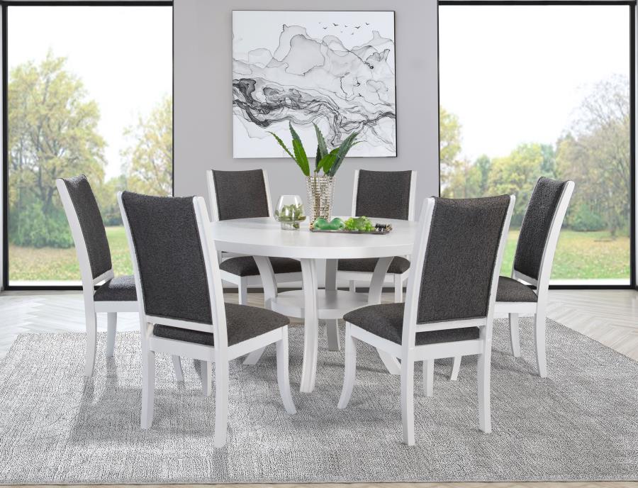 Modal Additional Images for Judd Upholstered Dining Side Chair Pearl White (Set of 2)
