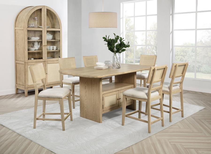 Modal Additional Images for Kailani 4-Door Cane Dining Vitrine Display Cabinet Beige Oak