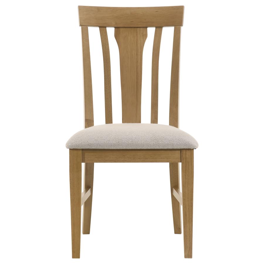 Hartville 5-piece Round Dining Table Set Natural Light Brown