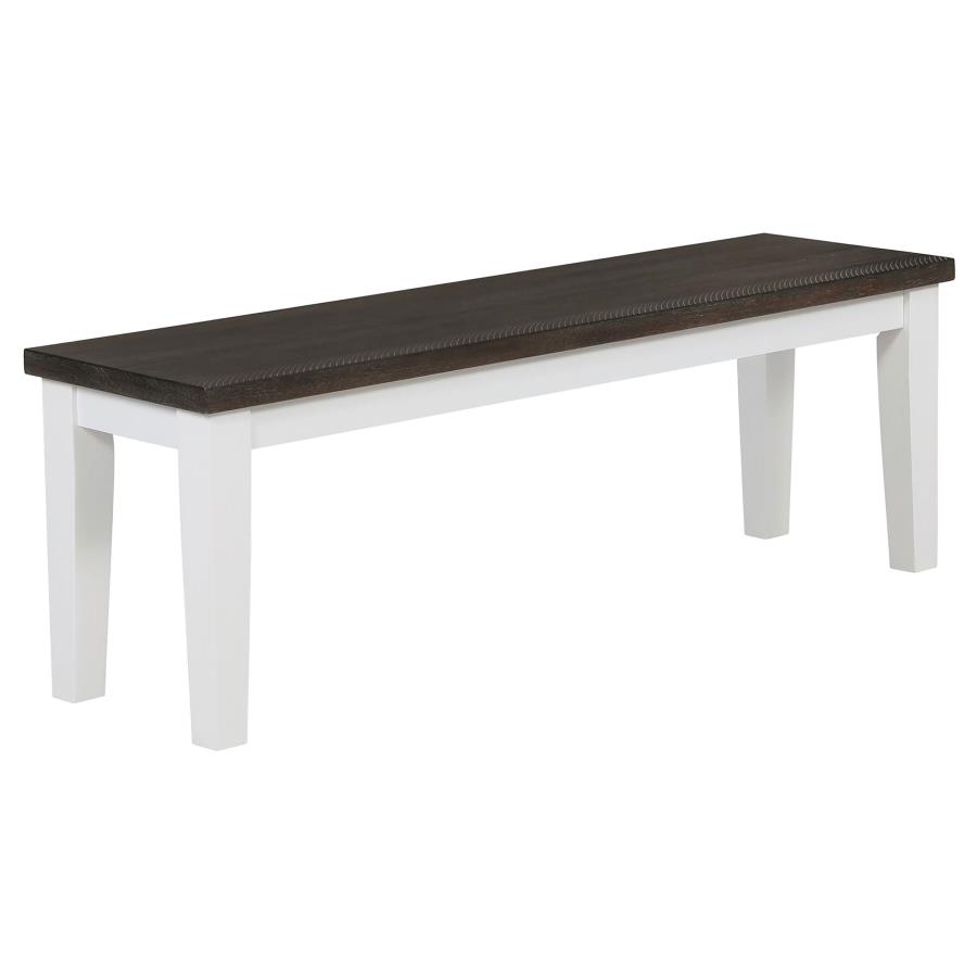 Kingman Wood Dining Bench Distressed White (image for) Kingman Wood Dining Bench Distressed White