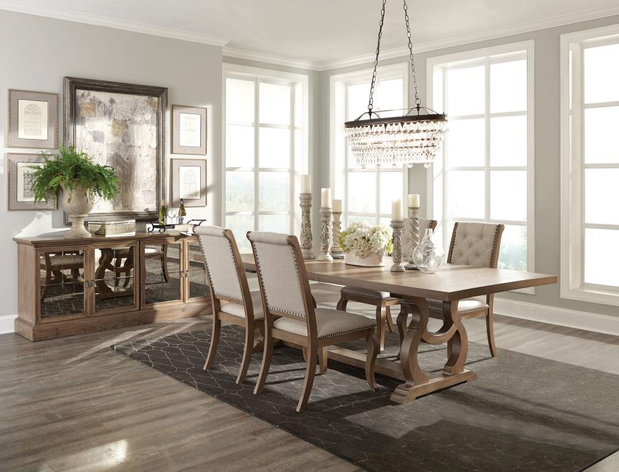 Brockway 5-piece Extension Leaf Dining Set Barley Brown (image for) Brockway 5-piece Extension Leaf Dining Set Barley Brown