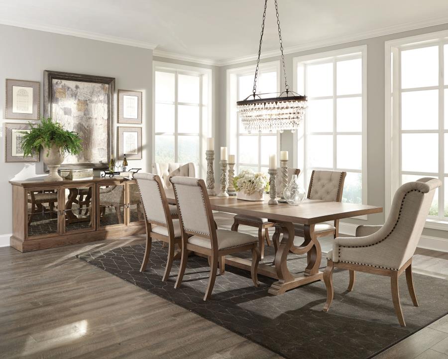 Modal Additional Images for Brockway Upholstered Dining Chair Barley Brown (Set of 2)