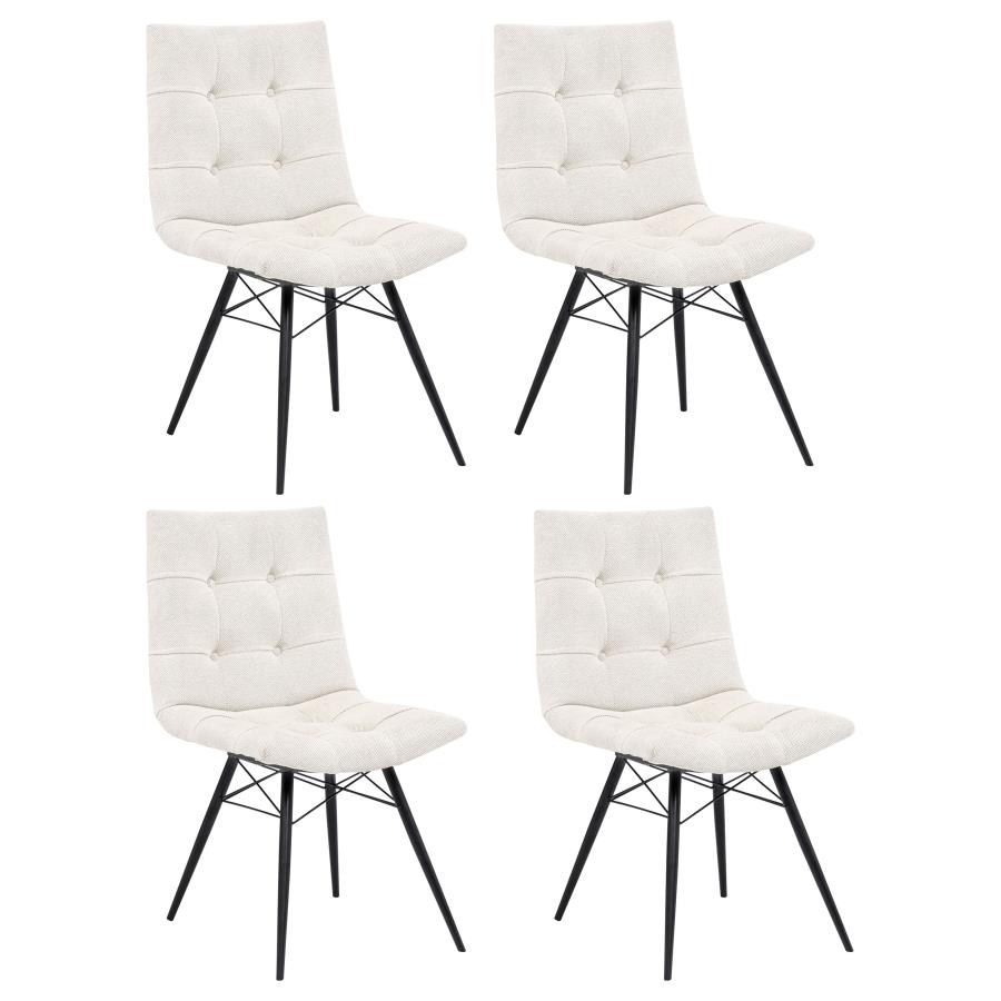(image for) Aiken Fabric Upholstered Dining Side Chair Saddle Stone White (Set of 4)