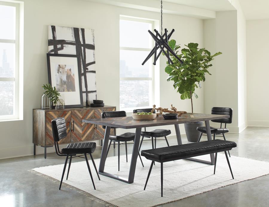 Modal Additional Images for Misty Leather Upholstered Dining Chair Espresso (Set of 2)