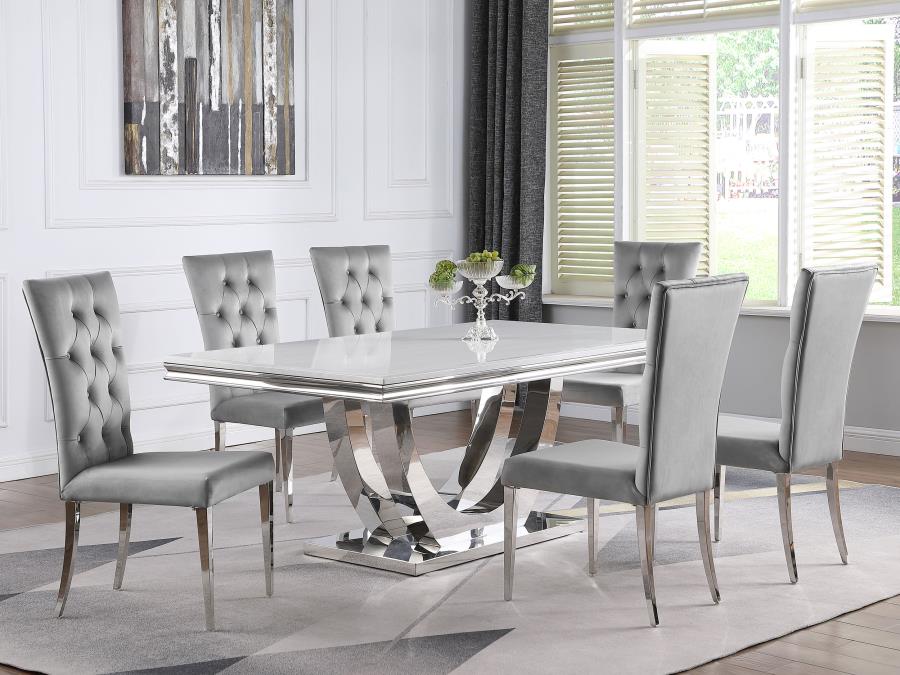Modal Additional Images for Kerwin Velvet Upholstered Dining Side Chair Grey (Set of 2)