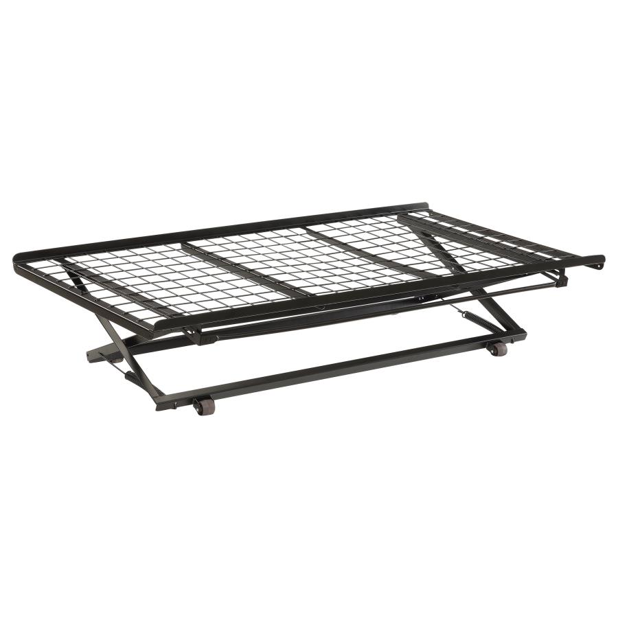 Eden Metal Twin Pop Up Trundle Bed Black (image for) Eden Metal Twin Pop Up Trundle Bed Black