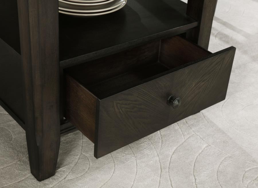 Twyla 5-piece Round Storage Base Dining Table Set Dark Cocoa