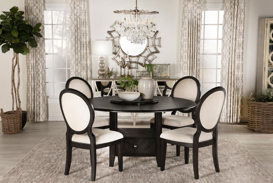 Modal Additional Images for Twyla Oval Back Dining Side Chair Dark Cocoa (Set of 2)
