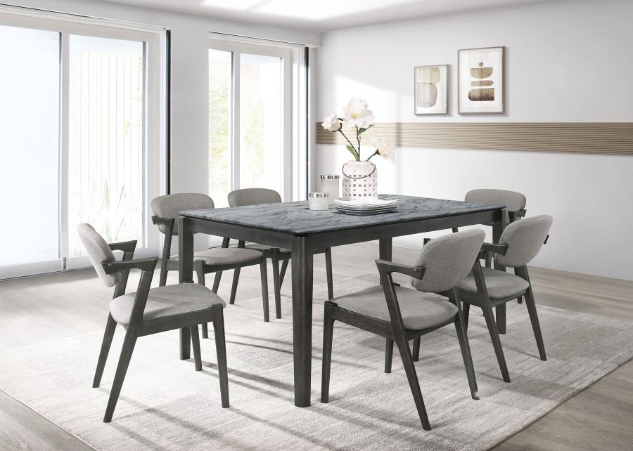 Modal Additional Images for Stevie Padded Wood Dining Arm Chair Black (Set of 2)