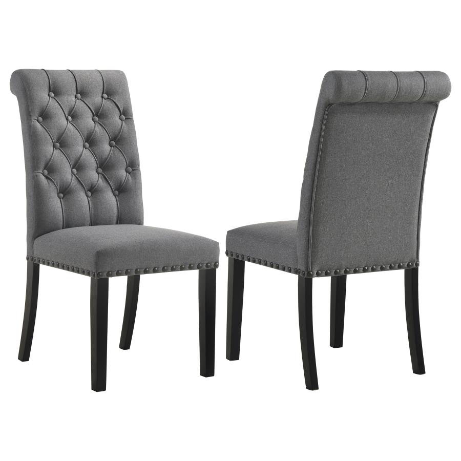(image for) Alana Fabric Upholstered Dining Side Chair Grey (Set of 2)