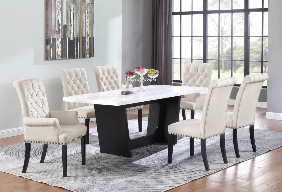 Modal Additional Images for Alana Velvet Upholstered Dining Side Chair Sand (Set of 2)