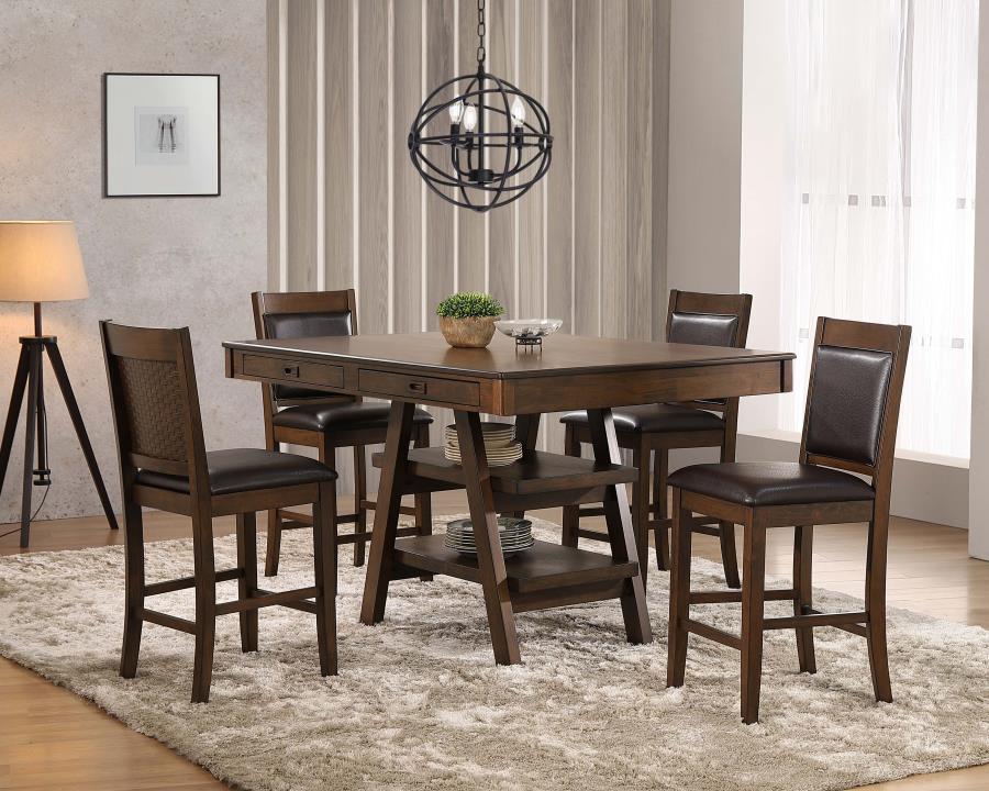 Modal Additional Images for Dewey Rectangular 60-inch Counter Height Dining Table Walnut