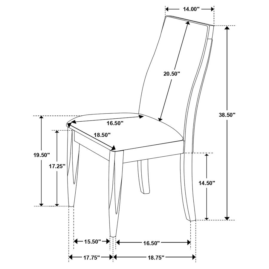 Modal Additional Images for Wes 5-piece Rectangular Dining Table Set Dark Walnut