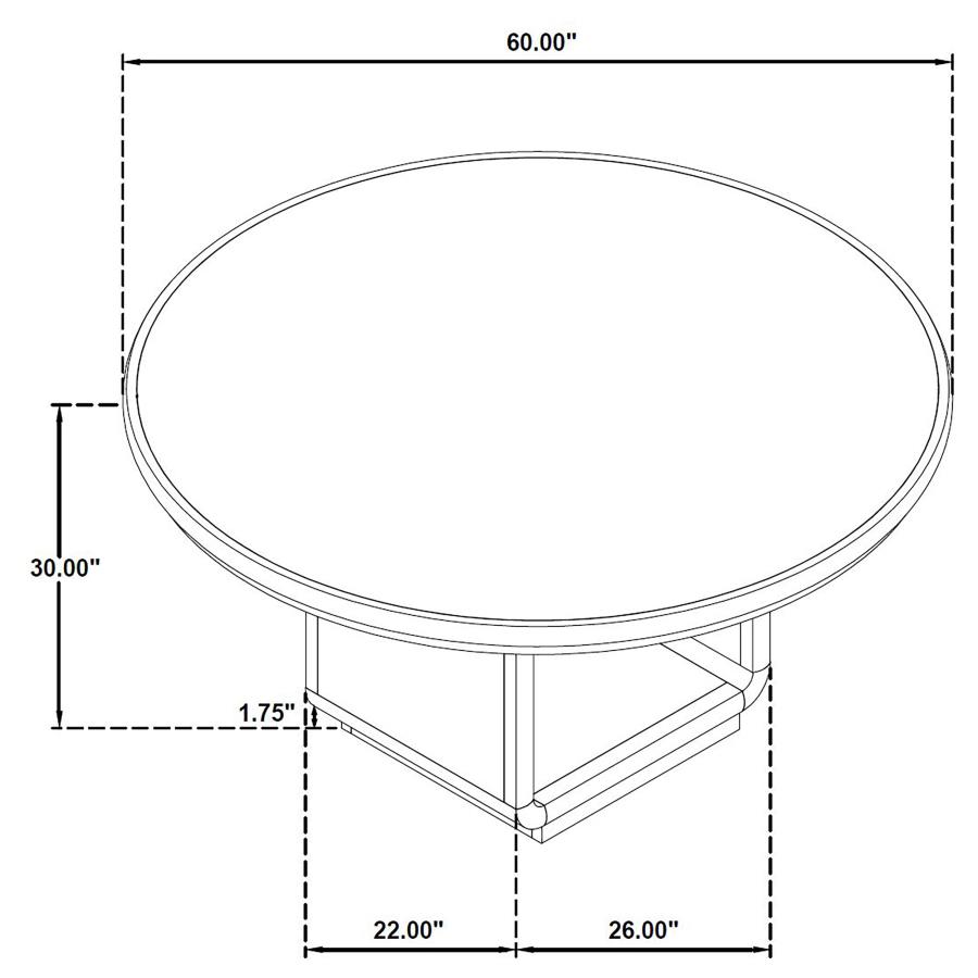 Leandro 5-piece Round Dining Table Set Burnished Black