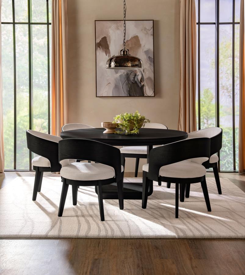 Modal Additional Images for Leandro 60-inch Round Dining Table Burnished Black