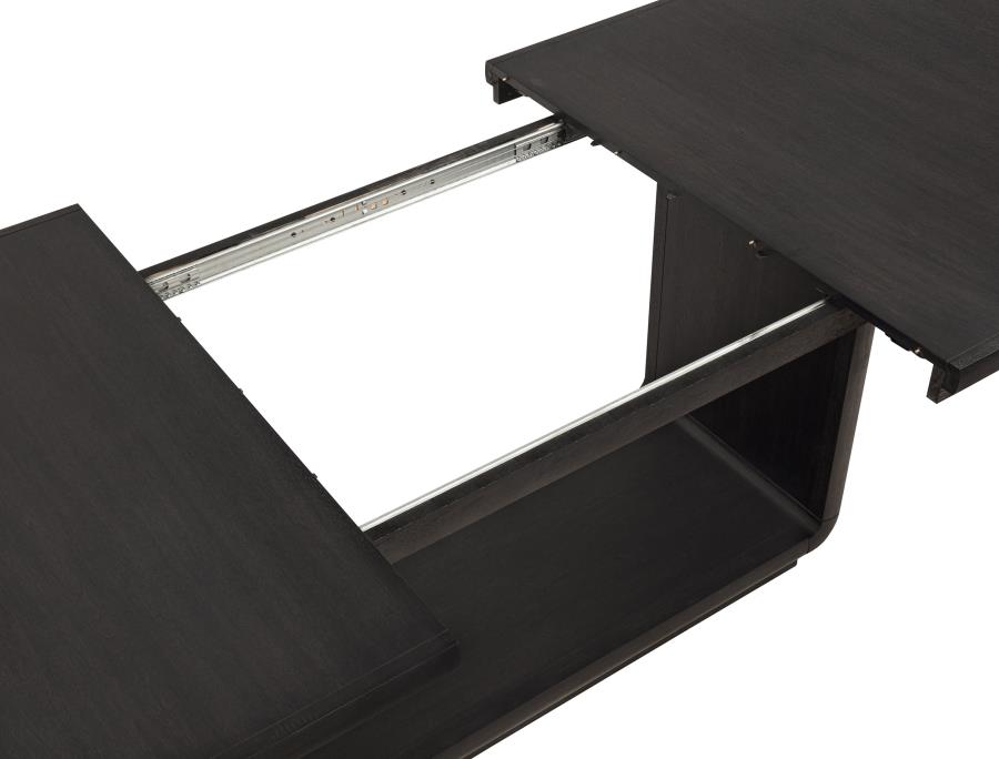 Leandro 78-inch Extension Dining Room Table Burnished Black