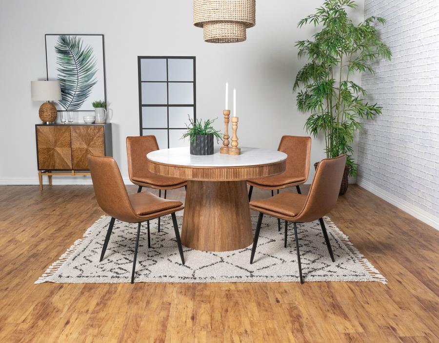 Modal Additional Images for Ortega Upholstered Dining Side Chair Coffee (Set of 2)