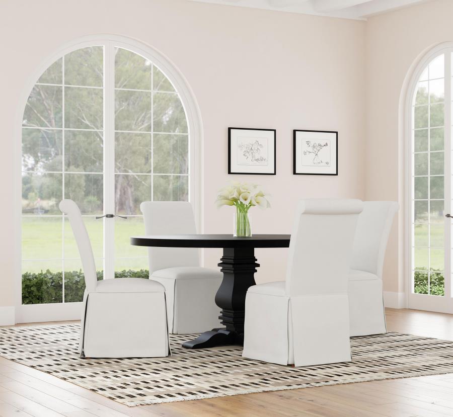 Modal Additional Images for Florence Round 60-inch Pedestal Base Dining Table Black