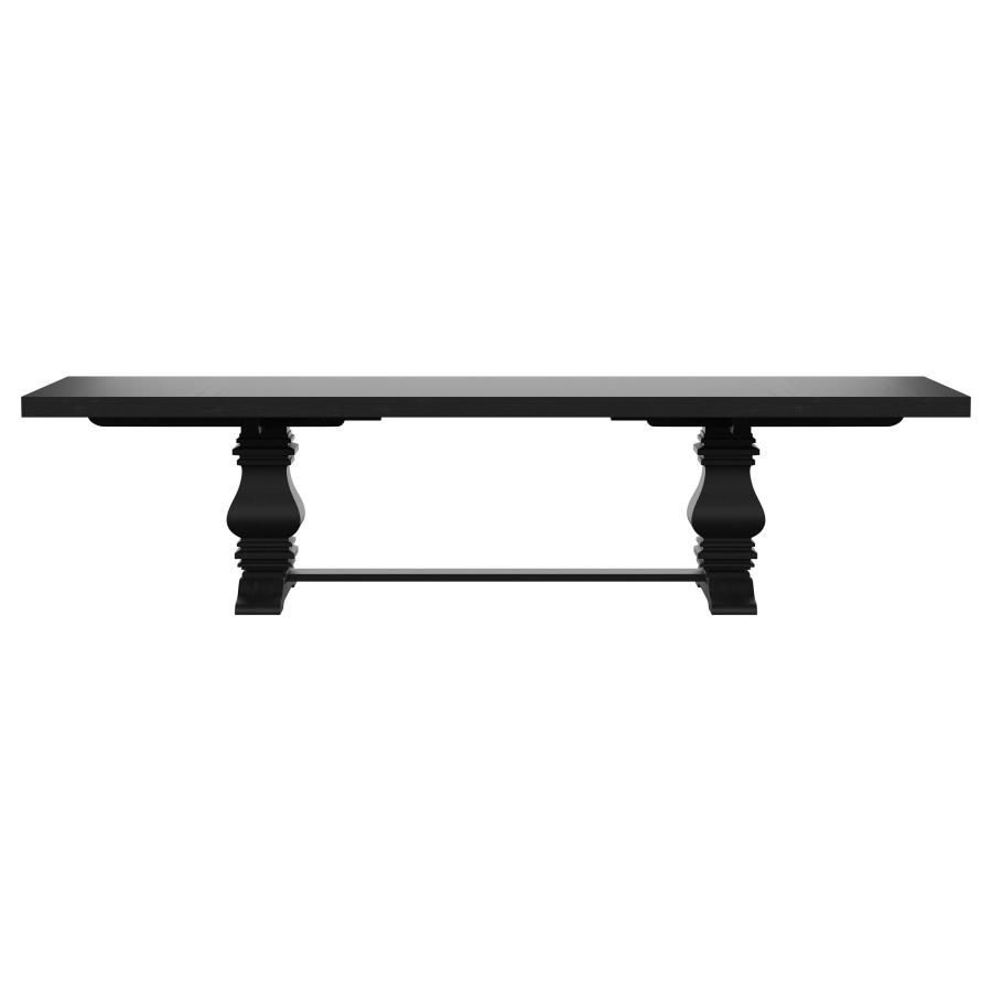 Florence 126-inch Extension Dining Table Distressed Black