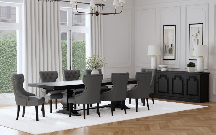 Modal Additional Images for Florence 126-inch Extension Dining Table Distressed Black