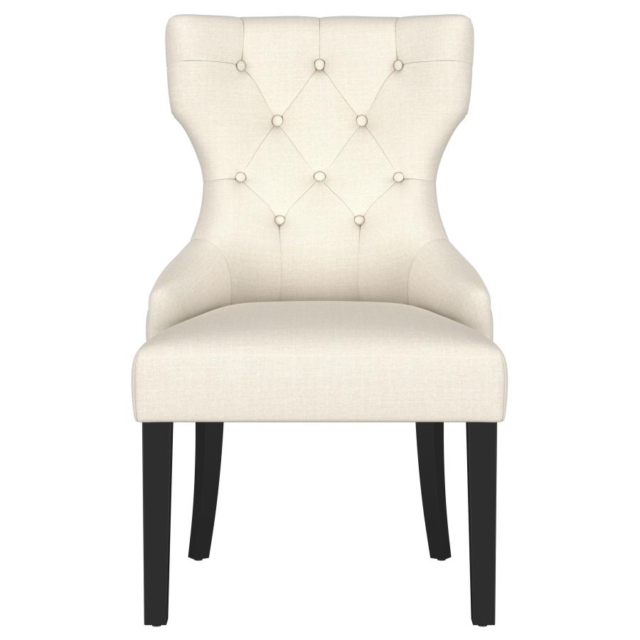 Baney Fabric Upholstered Dining Side Chair Cream and Black
