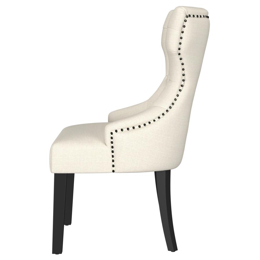 Baney Fabric Upholstered Dining Side Chair Cream and Black