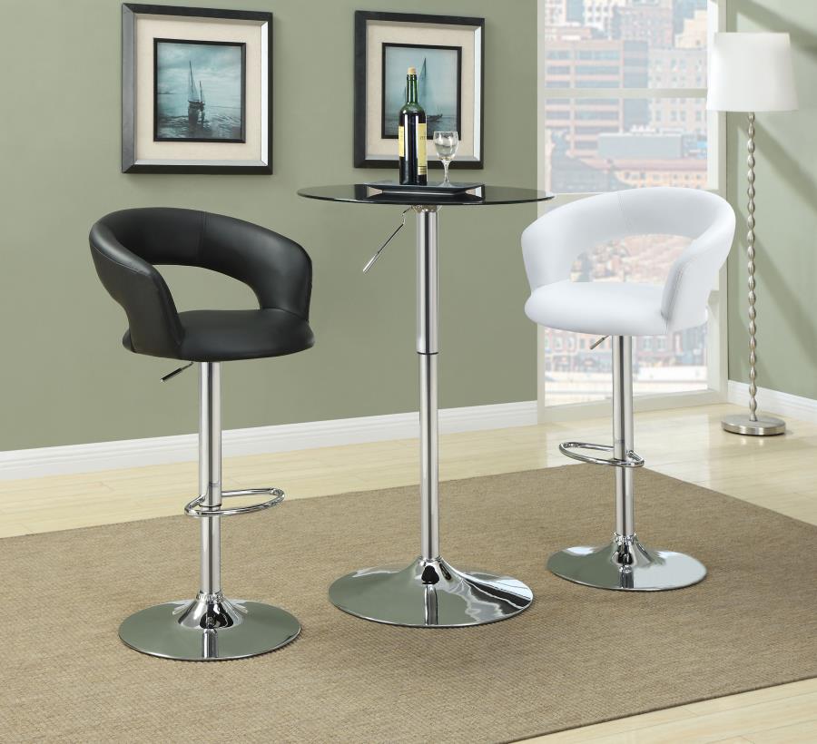 Modal Additional Images for Barraza 29" Adjustable Height Bar Stool Black and Chrome